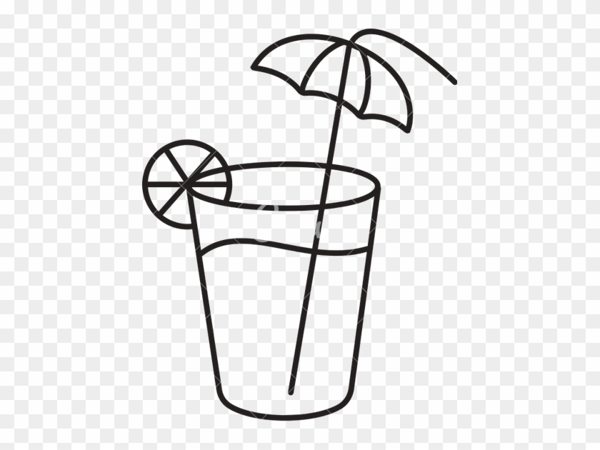 Juice Clip Art Black And White - Outline Image Of Juice Glass #495403