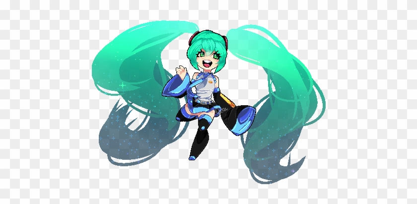 Hatsune Miku By Bebeuru On Deviantart - Hatsune Miku Pixel Png #495416