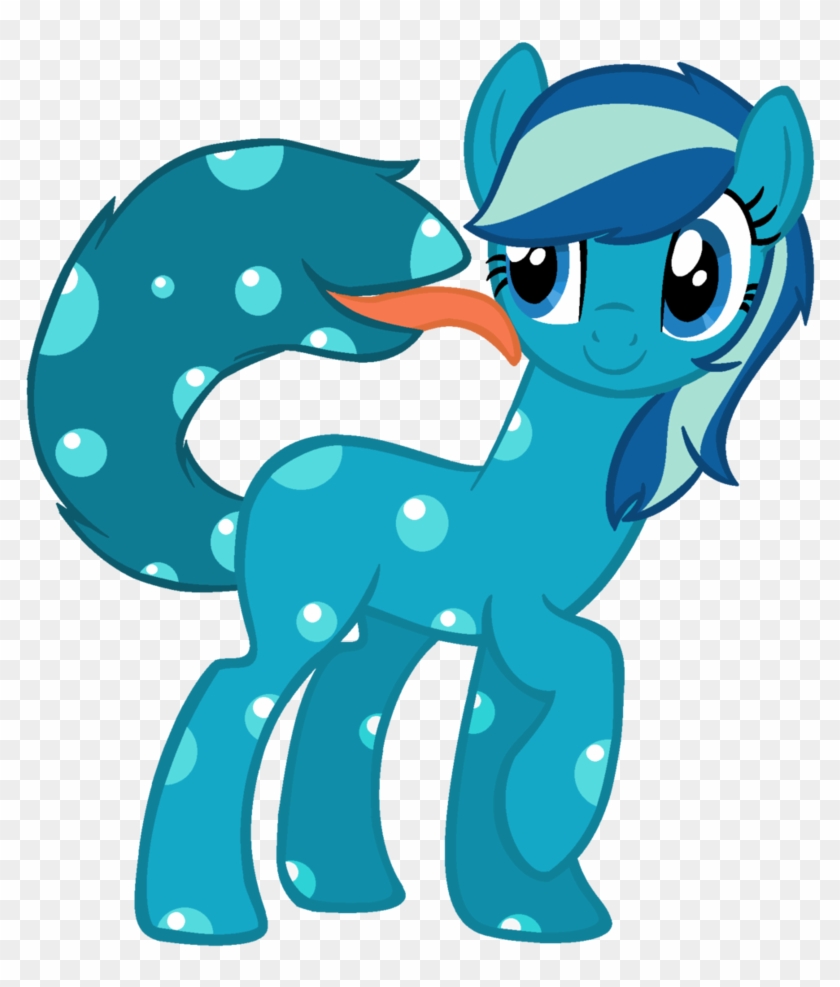Mouth Tail Pony Ocean Themed Custom By Raindroplily - Cartoon #495441