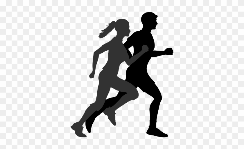 Health - Man And Woman Running Silhouette #495499