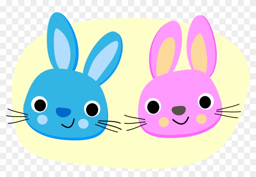 Set 3 Happy Easter Pink Blue Bunny Rabbits 3" Sew On #495600