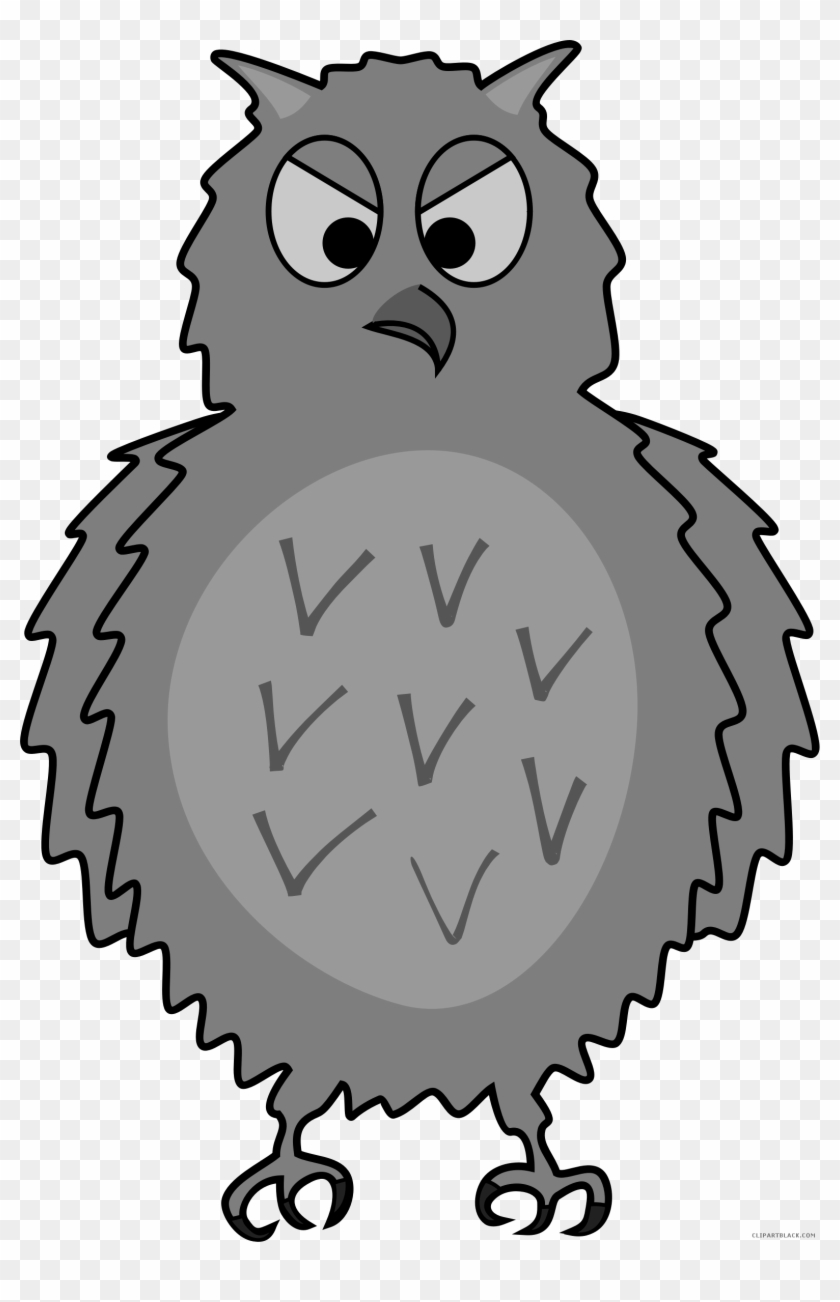 Grayscale Owl Animal Free Black White Clipart Images - Owl #495761