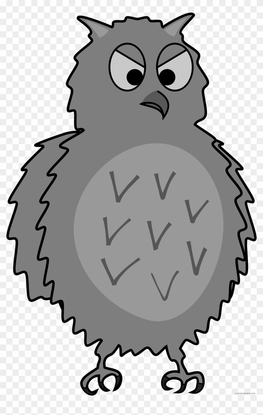 Grayscale Owl Animal Free Black White Clipart Images - Owl #495763