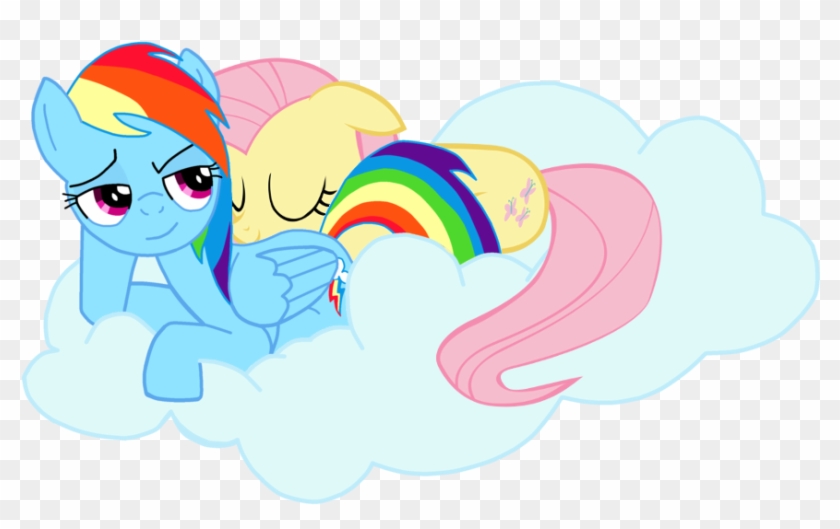 Fluttershy And Rainbow Dash Cloud #495841