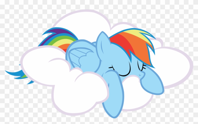 Rainbow Taking Cloud Nap - Rainbow Dash On A Cloud #495922