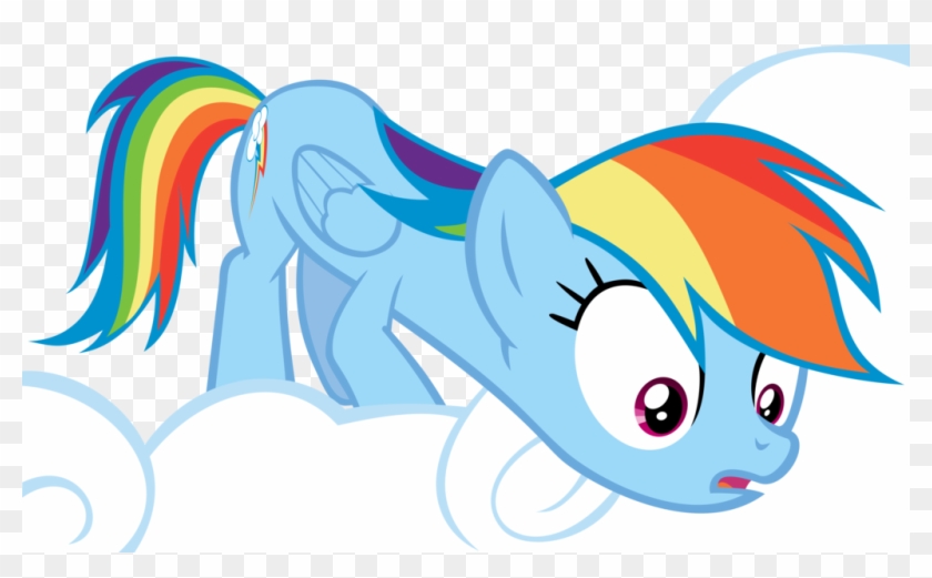 Rainbow Dash Looking Down From A Cloud Vector By Kevinerino - Pony Friendship Is Magic Rainbow #495940