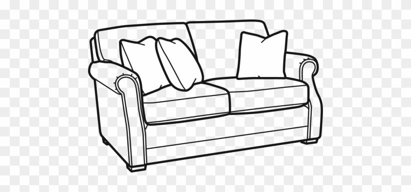 Fabric Loveseat Without Nailhead Trim - Couch Black And White #496072