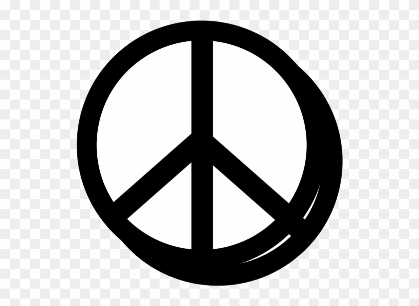 Peace Sign Black White Line Art Christmas Xmas Peace - Peace Of Mind Symbol #496518