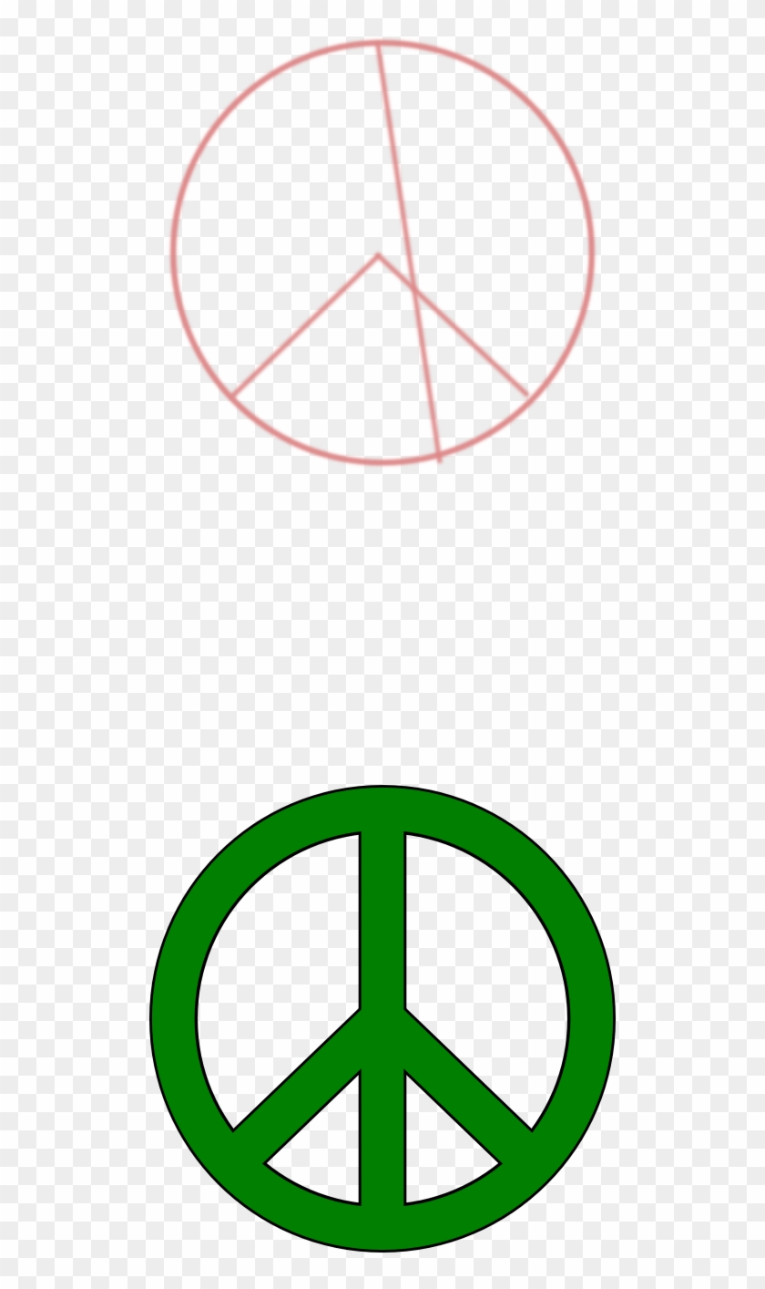 Green Peace Symbol Black Border - Peace Love Adopt #496531