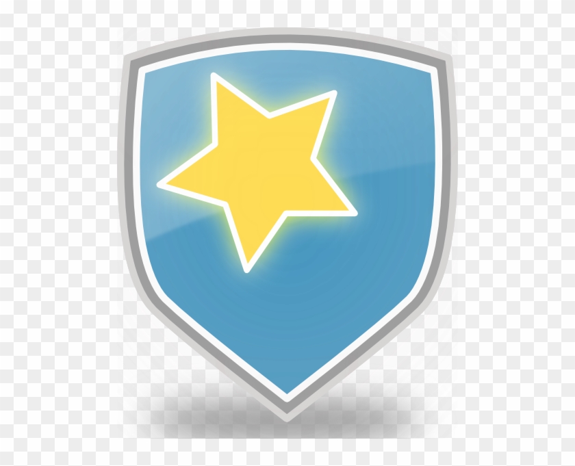 Free Vector Rachaelanaya Blue Shield Star Icon Clip - Shield Star #496690