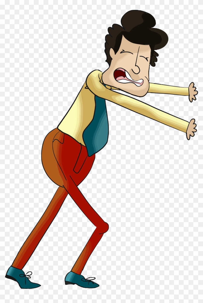 Clipart Cartoon Man Pushing - Friction Examples #496940