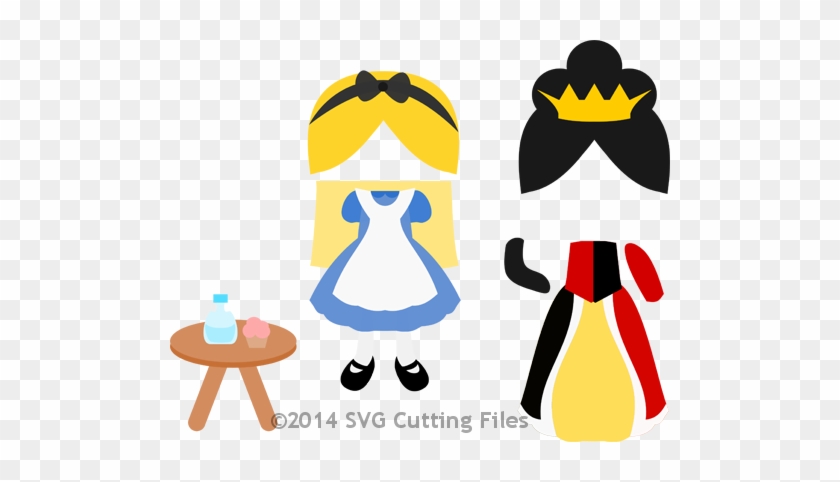 Paper Dolls Alice And Queen Add On - Paper Doll Svg #496975