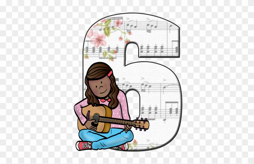 Teen Kids Playing Guitar Clip Art Features 6 Items - Cartoon #496988