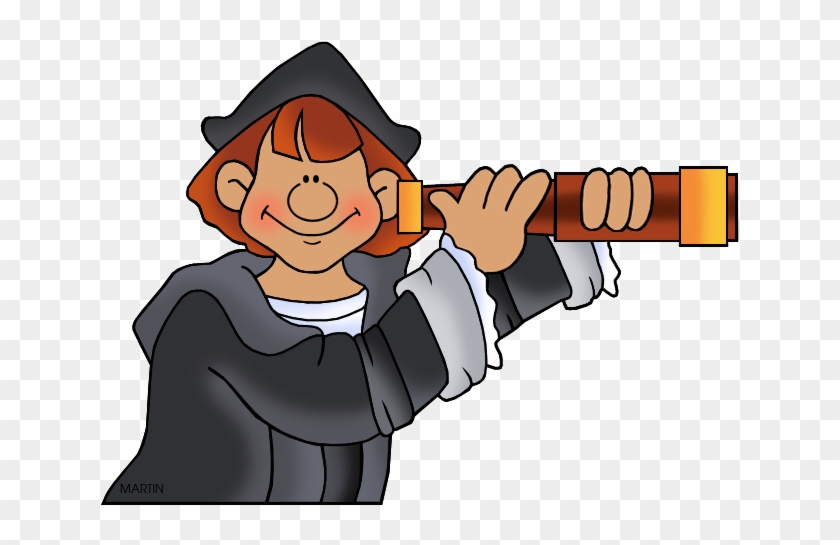 Christopher Columbus And Telescope - Age Of Exploration Clipart #497388