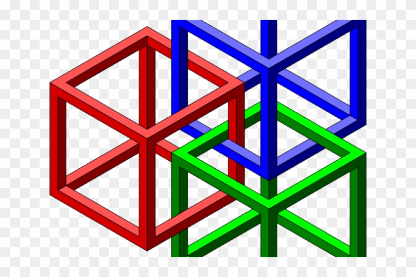 Geometric Cliparts - Zazzle Würfel-unmögliche Geometrie-optische Täuschung #497521
