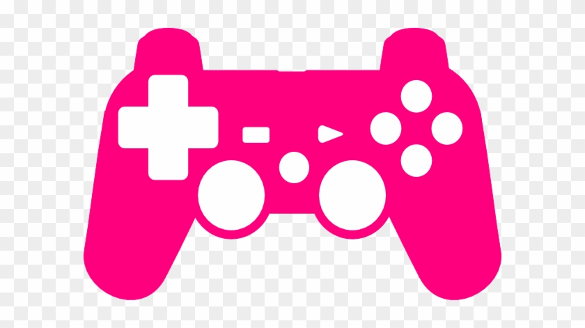 Play Station Controller Silhouette Clip Art - Game Controller Cartoon Pink #497927