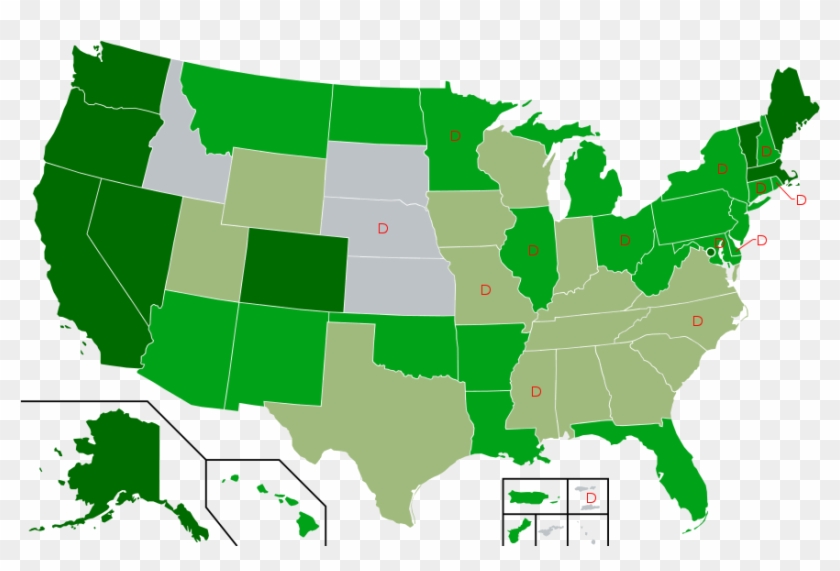 Map Of Us State Cannabis Laws - Marijuana Legalization Map 2018 #498002