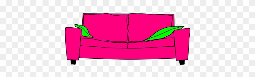 Pink, Furniture, Couch, Pillows, Green - Desenho De Sofá Em Png #498217