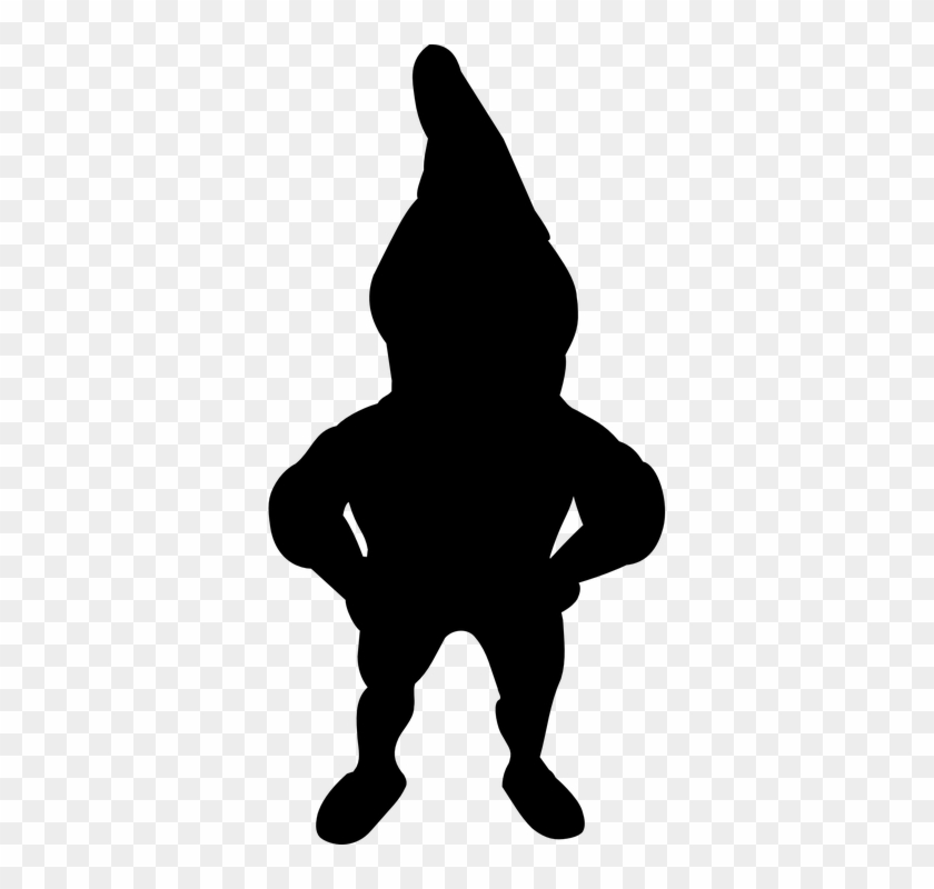 Gnome, Dwarf, Silhouette, Shadow, Figure, Small, Tiny - Garden Gnome Clipart #498362