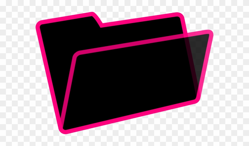 Black And Pink Folder Clip Art - Black And Pink Folder Icon #498395