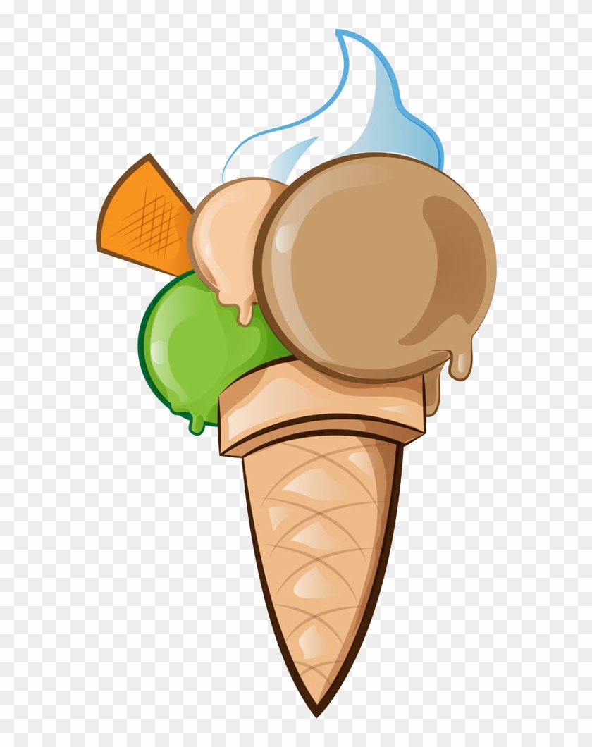 Ice Cream Cone Italian Ice Waffle - 冰激凌 卡通 #498409