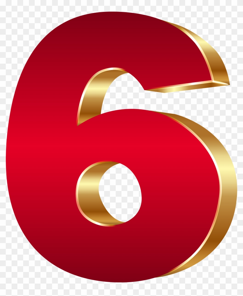 3d Number Six Red Gold Png Clip Art Image - 3d Number Six Red Gold Png Clip Art Image #498531