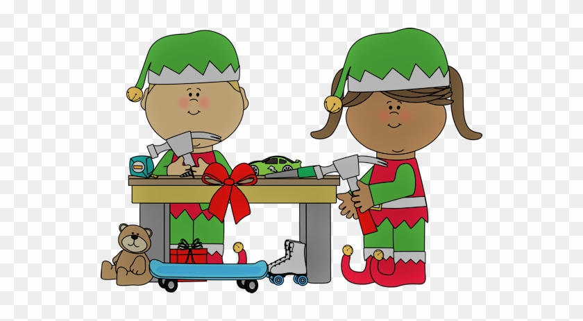 Our Elves Are Placing The Finishing Touch On Their - Elves Working Clip Art #498674