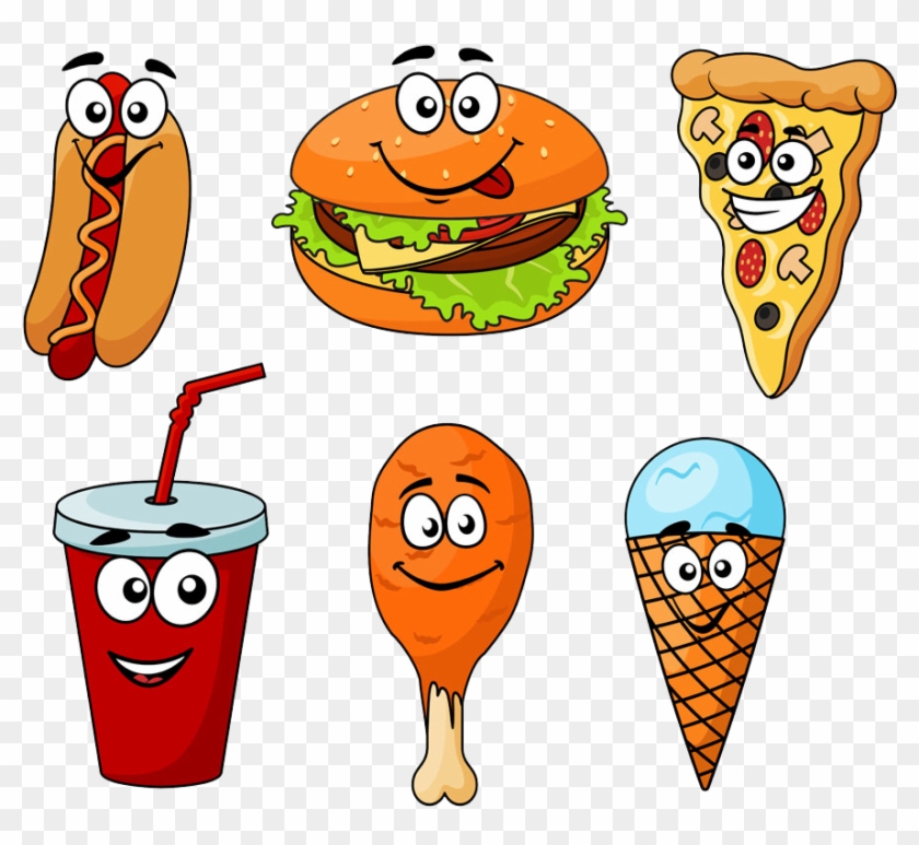 Ice Cream Fast Food Cheeseburger Hot Dog Hamburger - Fast Food Cartoon #498820