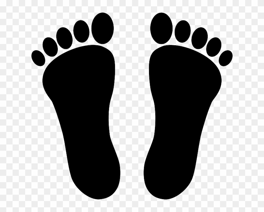 Foot Feet, Footprints, Toes, Silhouette, Black, Foot - Foot Prints Clip Art #498885