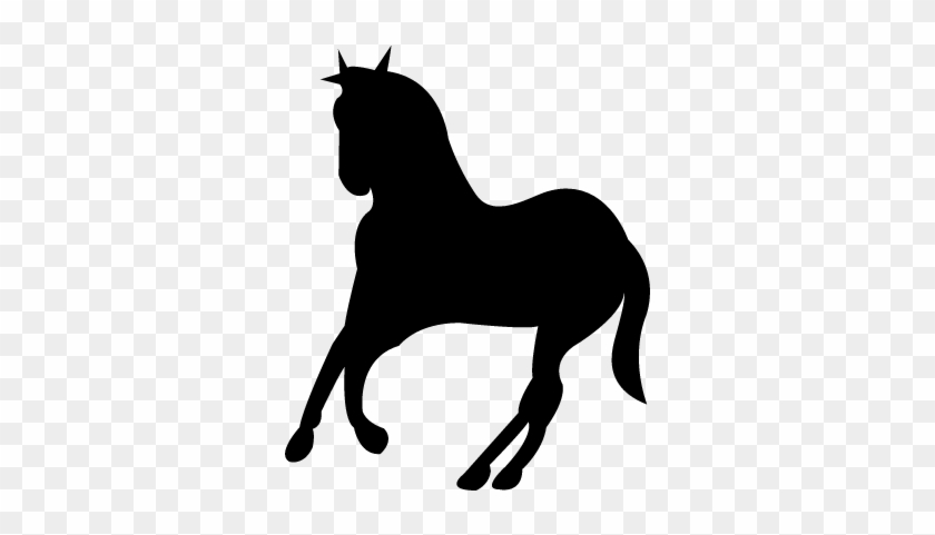 Running Horse Black Silhouette Turning To Left Pose - Running Black Horse Logo #498897