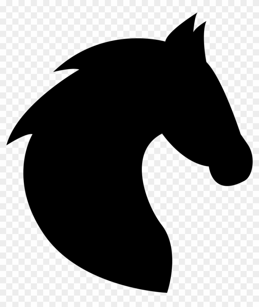 Black Head Horse Side View With Horsehair Comments - Horse Head Silhouette #498898