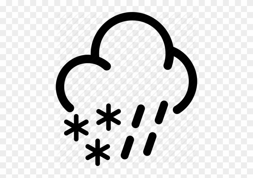 Snow Cloud Clipart Black And White - Heavy Rain Weather Icon #499250