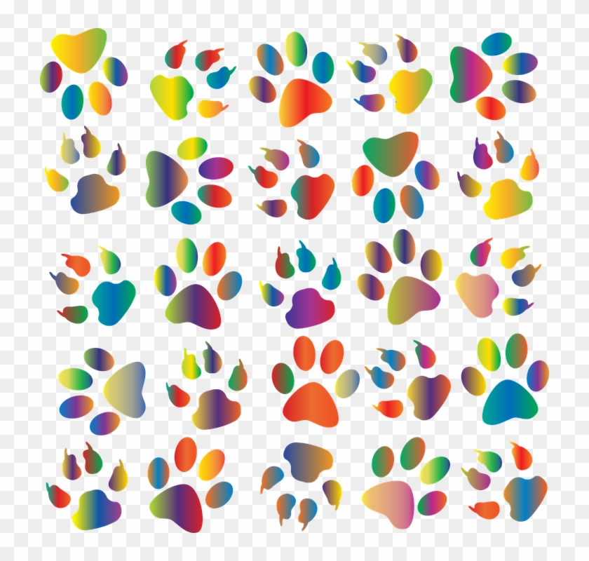 Fun Borders For Word 11, Buy Clip Art - Colorful Paw Print Background #499267