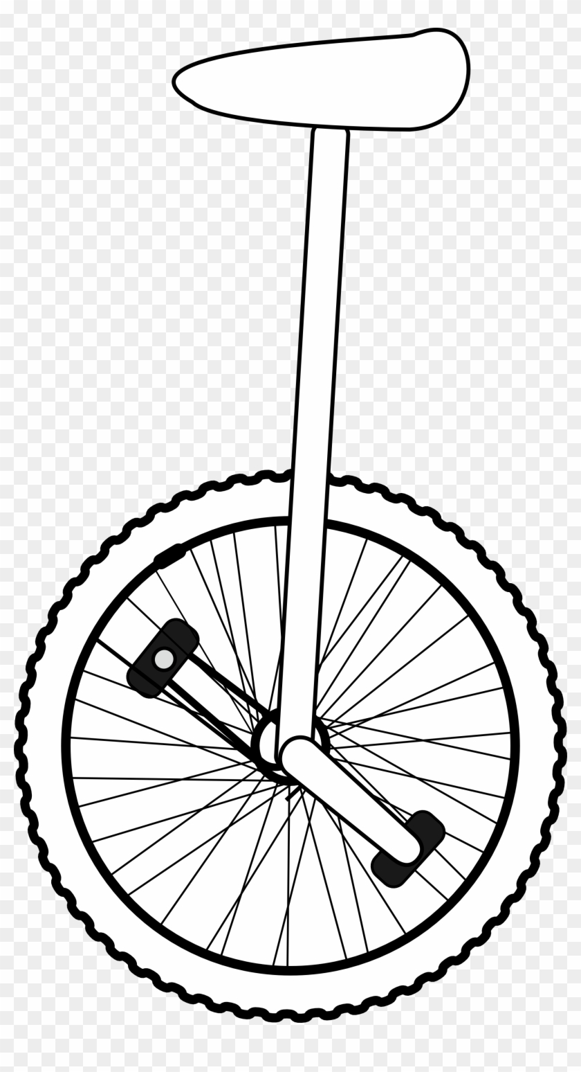 Unicycle - Clipart - Black - And - White - Unicycle Black And White #499421