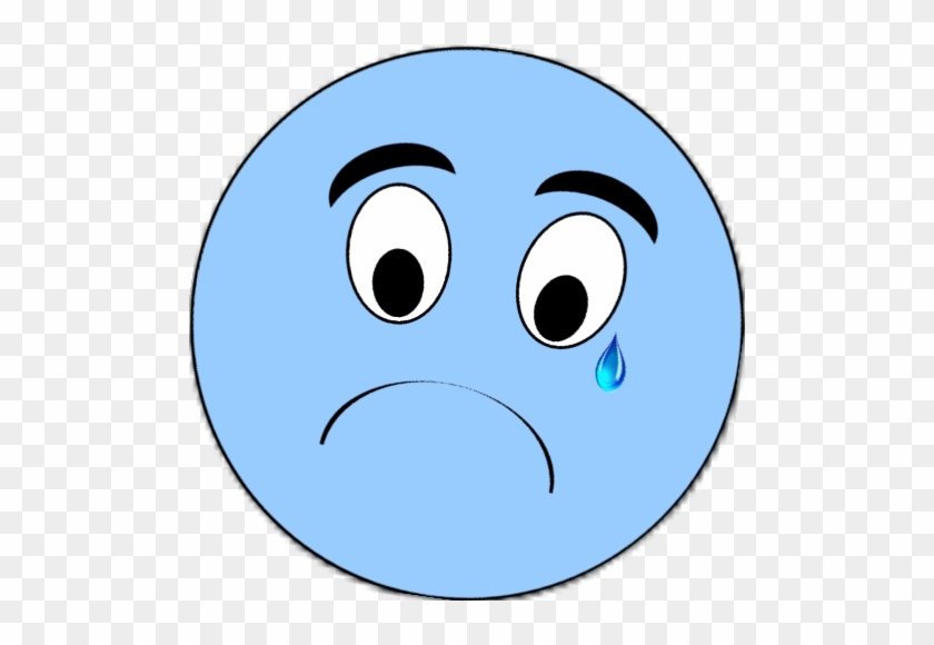 Sad Faceed Blue Smily - Blue Sad Face Clipart #499493