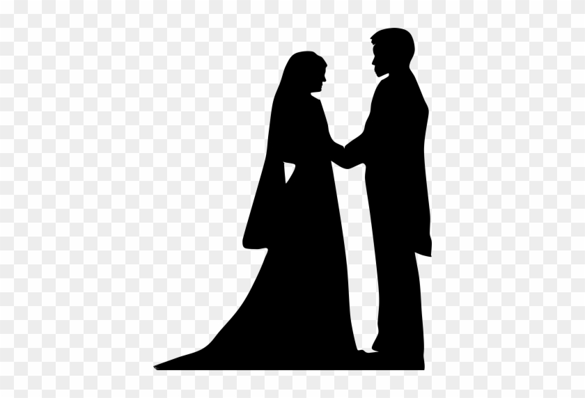 Wedding Couple Outline Cut Out Png Png Images - Marriage Silhouette #499621