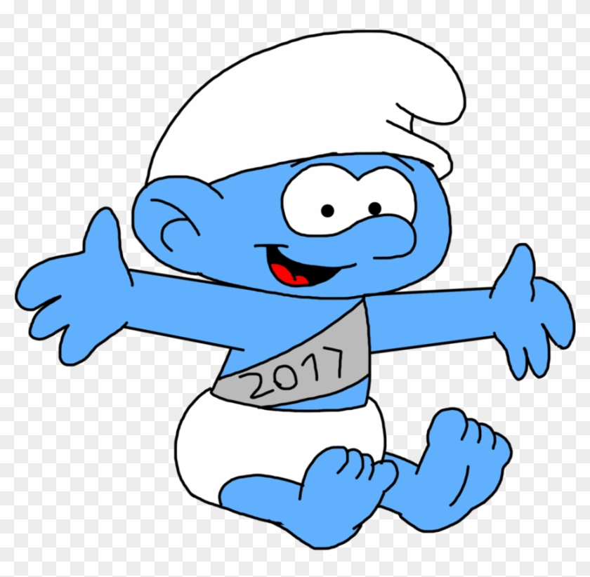 Happy 2017 With Baby Smurf By Marcospower1996 - Baby Smurf #499641