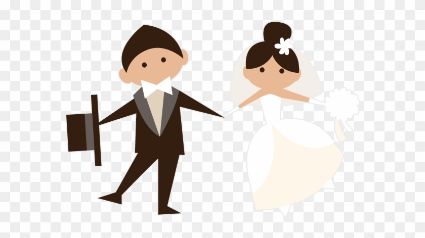 cute bride and groom cartoon clipart party