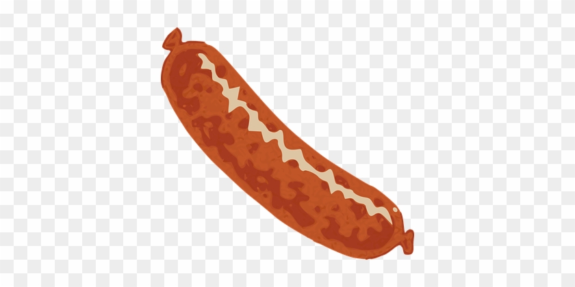 Sausage Links Food Meat Beef Cooked Greasy - Sausage Clipart #499989