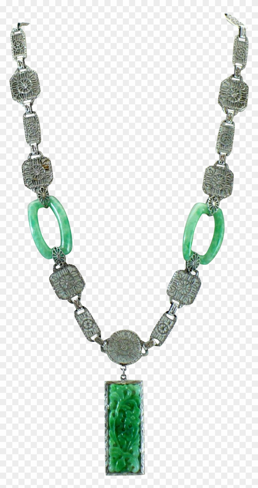 Art Deco Peking Glass Necklace - Necklace #500135