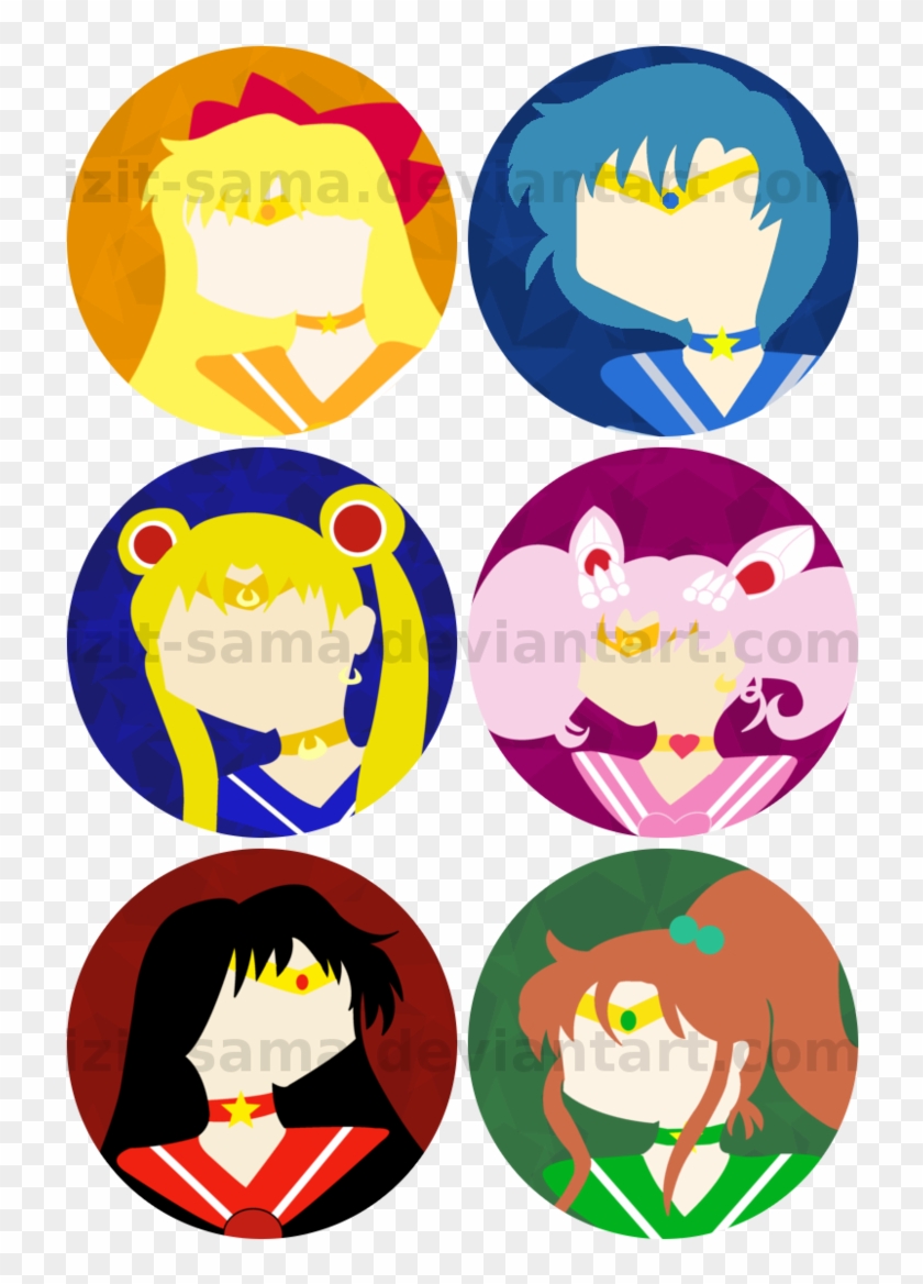 Sailor Moon Minimalist Buttons By Izit-sama - Sailor Moon Minimalist #500438