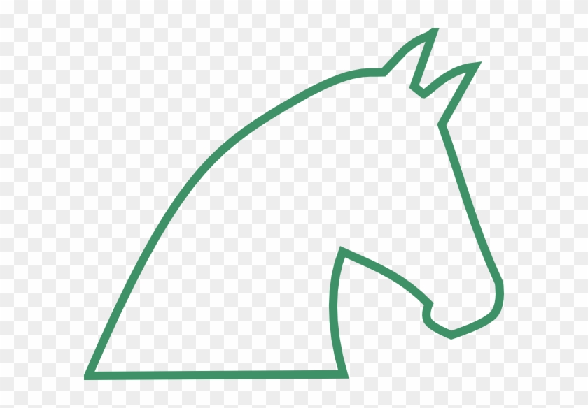 Horse Outline No Fill - Green Horse Head #500675