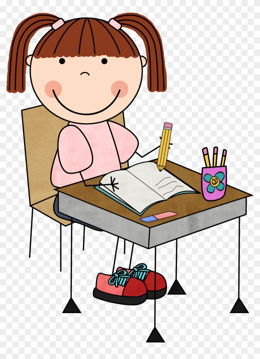 Kids Writing Together Clipart - Kids Writing Clipart #500757