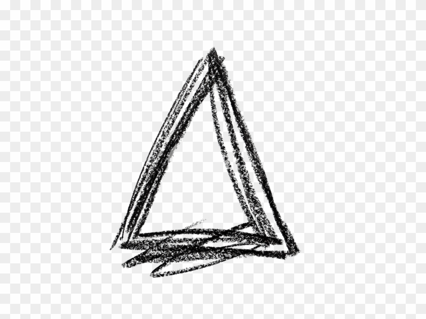 Triangle Shape Made With Black Pastel Crayon - Crayon Black Lines Png #500902