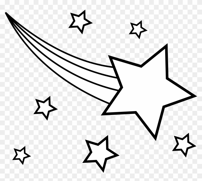 Shooting Star Clipart - Black Outline Of A Star #500915
