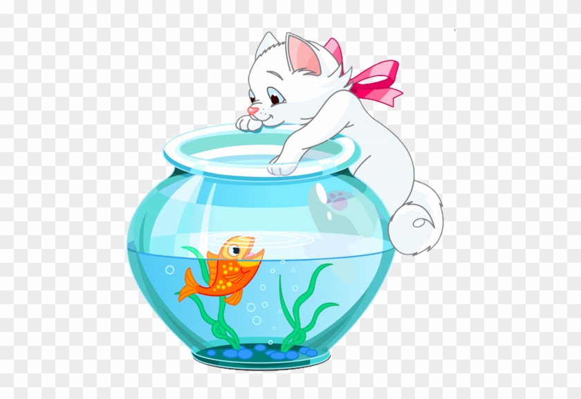 Poisson D'avril - Stickers Chat Aquarium #500968