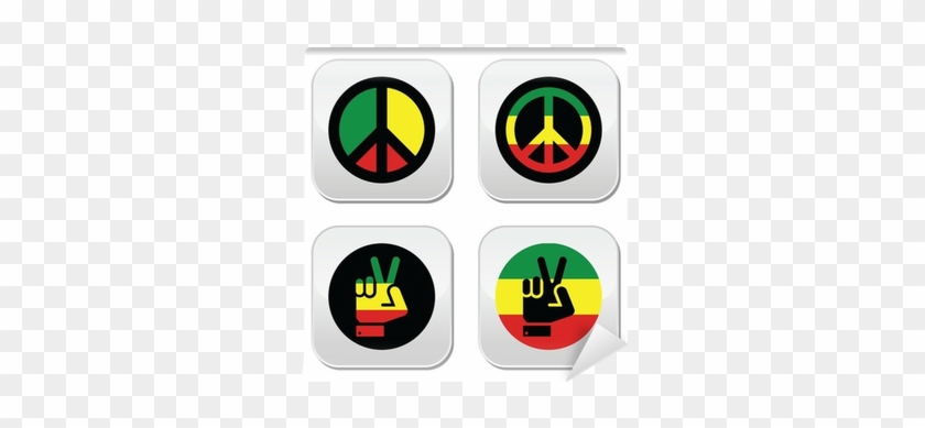 Rasta Peace, Hand Gesture Vector Icons Set Wall Mural - Peace And Love #500991
