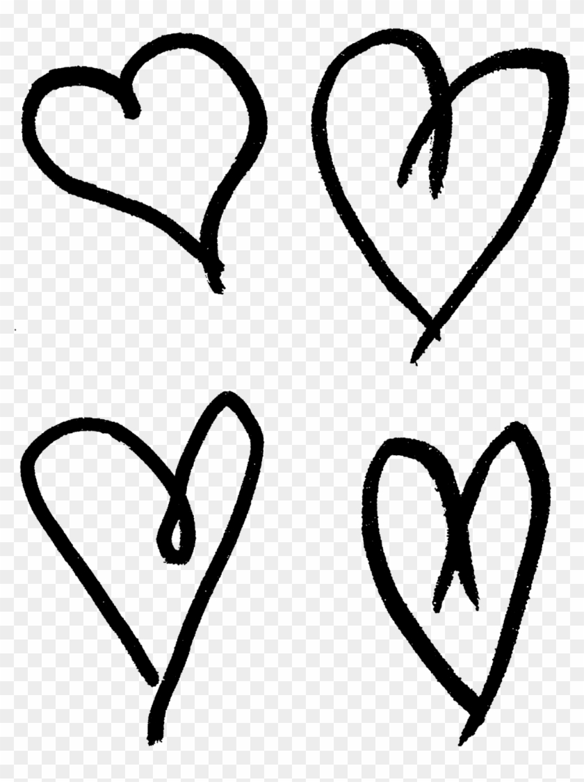 Hand Drawn Hearts Illustrations Collage Sheet Printable - Hand Drawn Hearts Png #85904