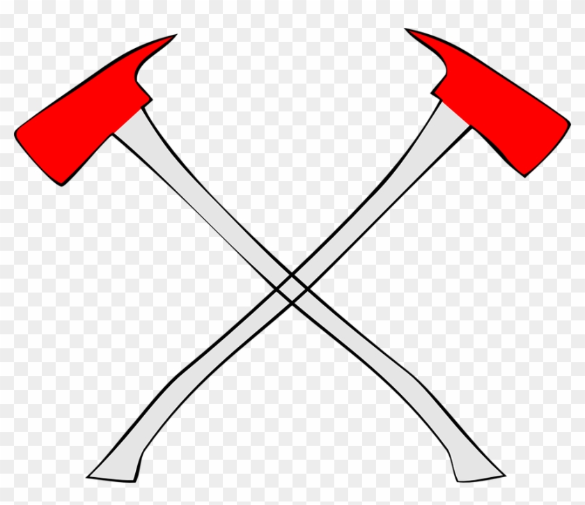 Axes Crossed Symbol Fireman Firefighter - Fire Axes Crossed #85909