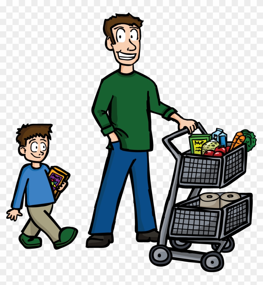 Shopping Dad - Clipart Buying Food #86024